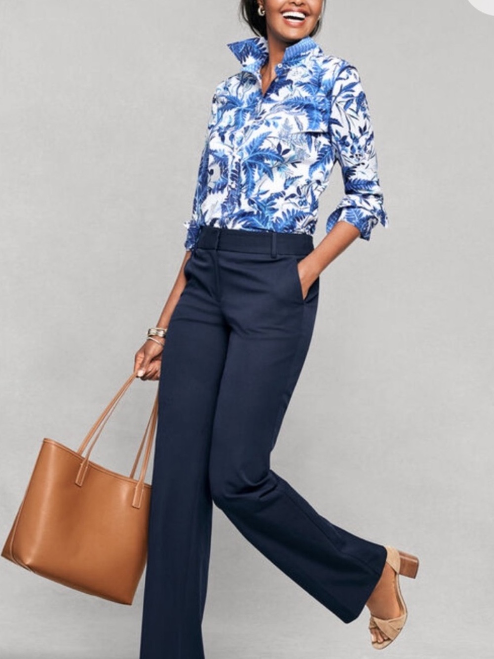 Talbots 8P Newport Navy Pants Dress Slacks